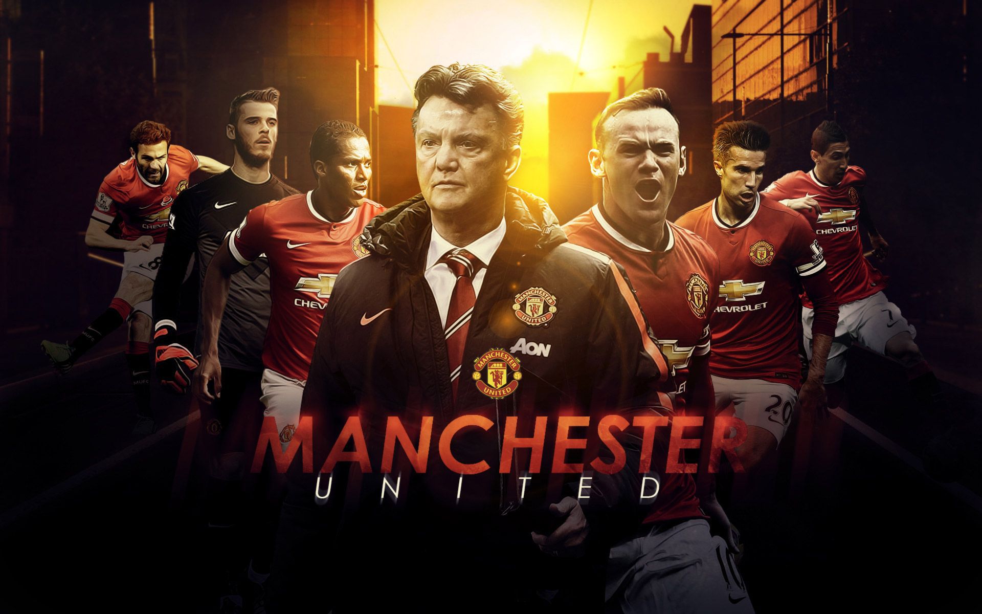 Giocatori Manchester United collage rosso, 1173x2048 Full HD Verticale, Smartphone