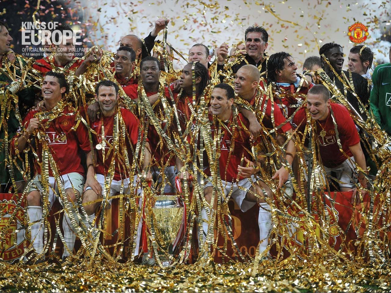 Manchester United festeggia trofeo, 1280x960 720p, PC