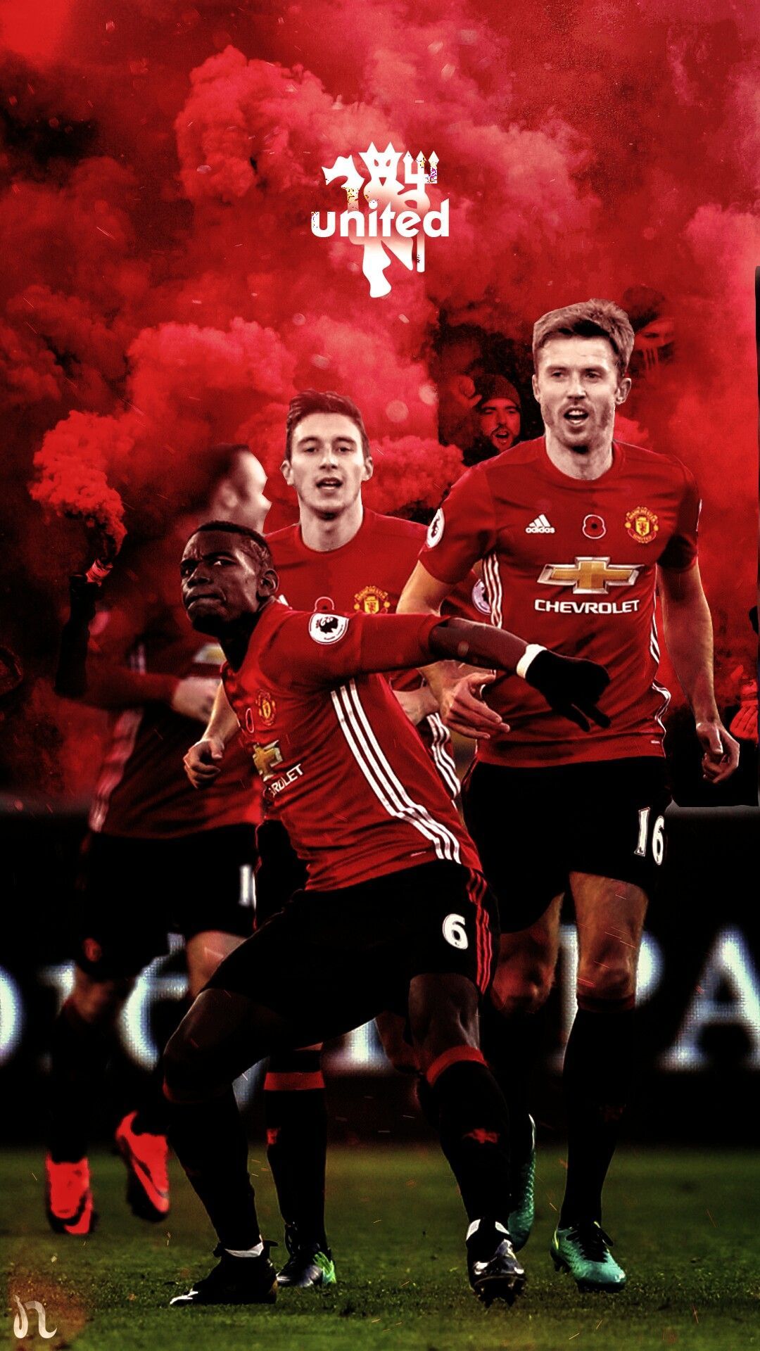 Giocatori Manchester United festeggiano, 1080x1920 Verticale, Samsung Galaxy