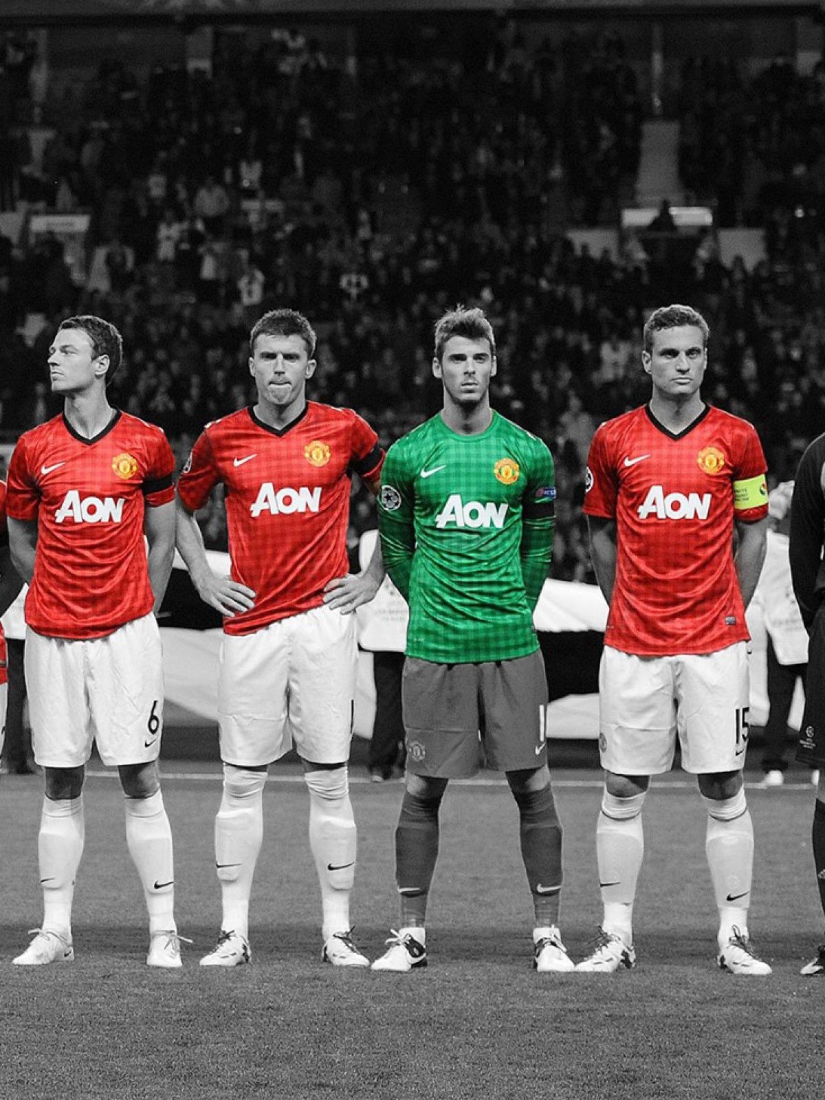 Giocatori Manchester United in fila, 1200x1600 Verticale, Mobile