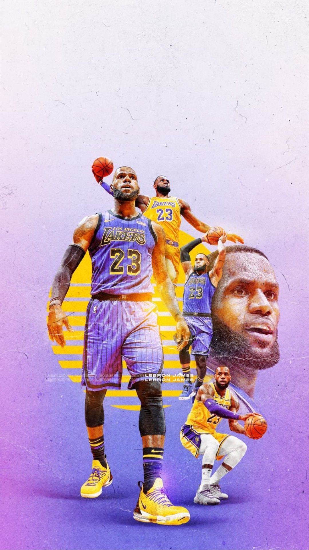 LeBron James Lakers collage, Los Angeles Lakers, 1080x1920 Verticale, Telefono