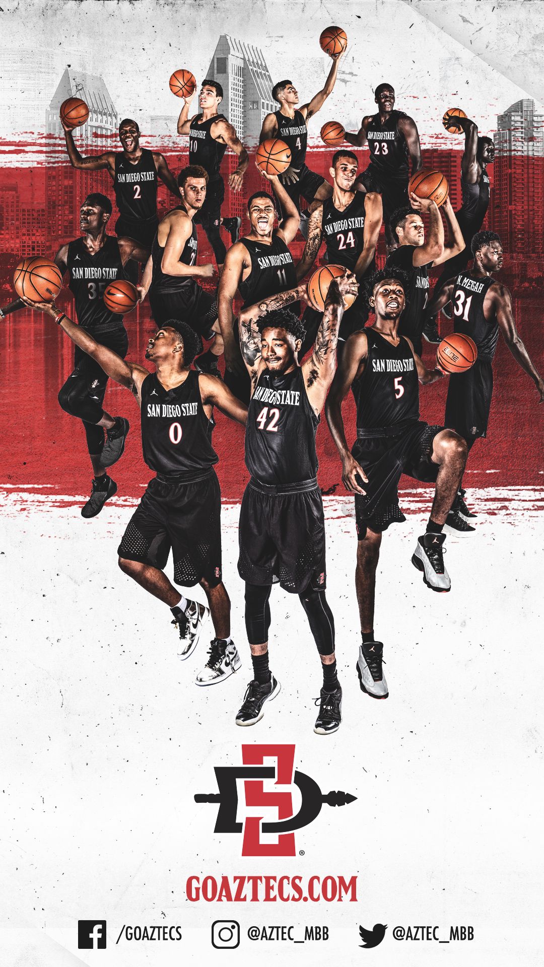 Squadra basket San Diego State Aztecs, 1080x1920 Full HD Verticale, iPhone