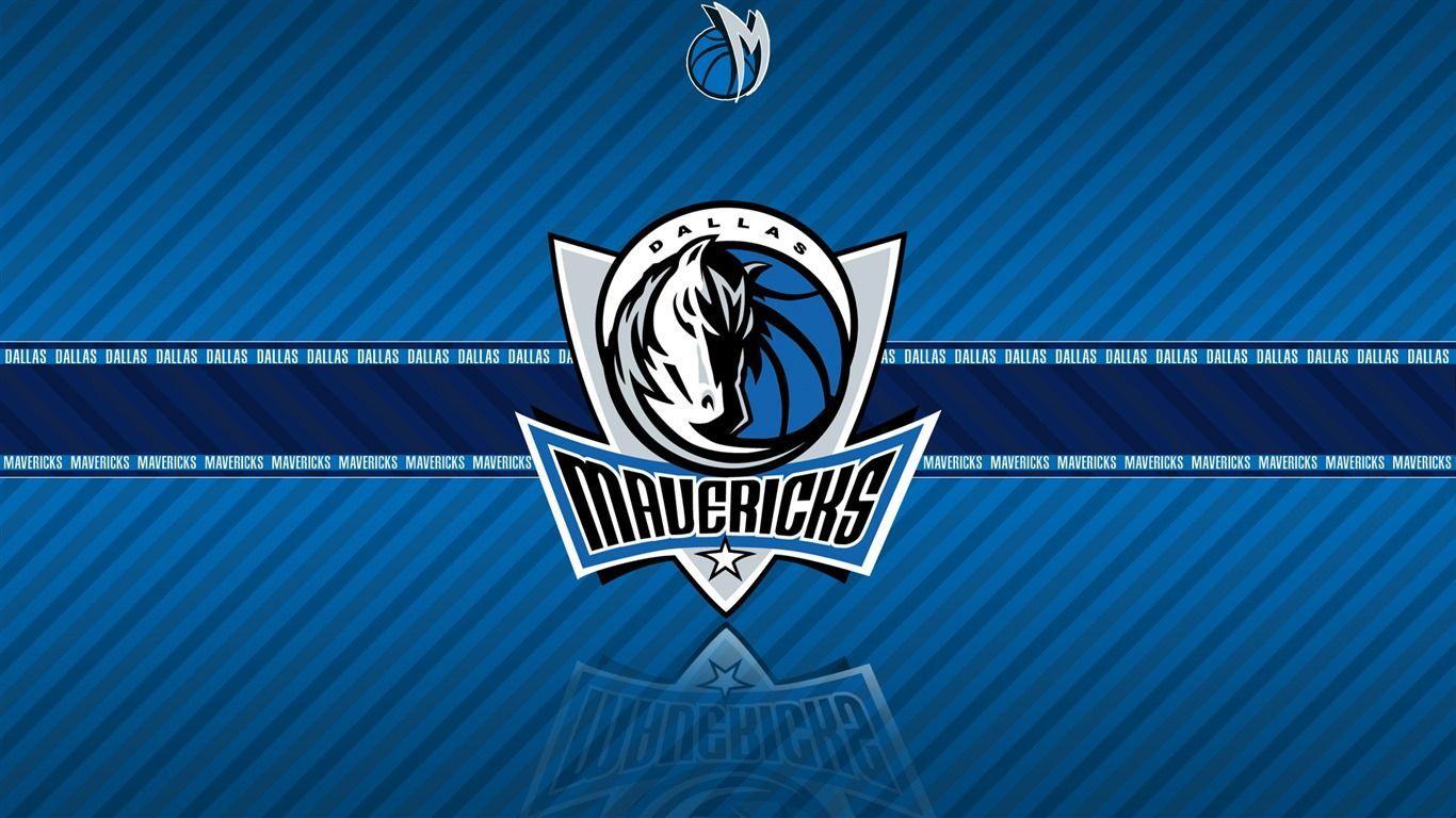 Logo Dallas Mavericks blu, 1366x768 HD, Desktop