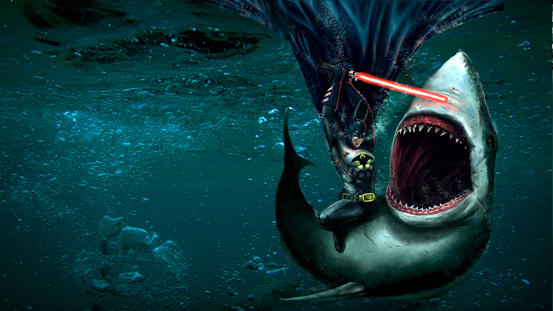 Squalo con spada laser, 1920x1080 Full HD 1080p, PC