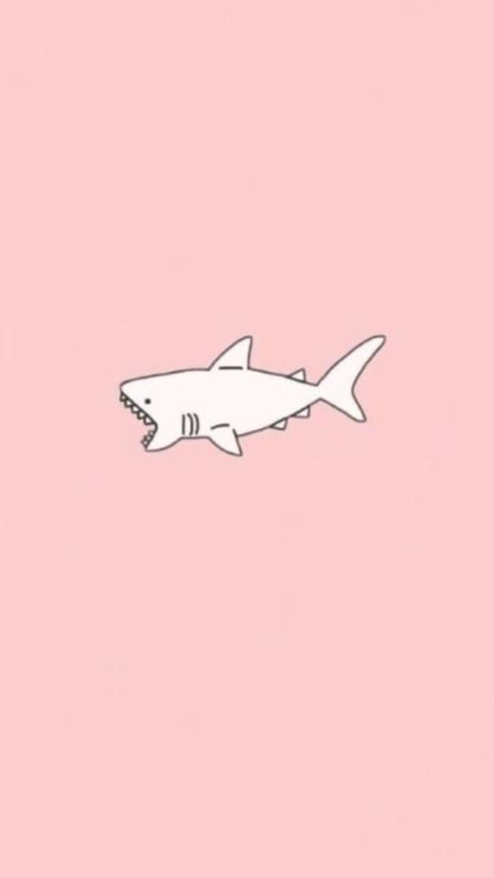Squalo bianco carino sfondo rosa, 720x1280 Verticale, Telefono