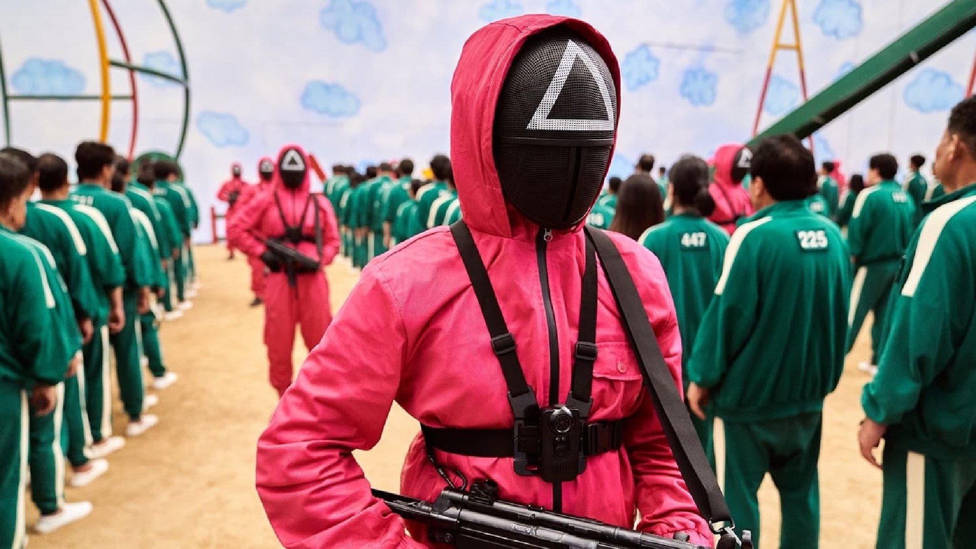 Guardia in rosa Squid Game, 1920x1080 Full HD 1080p, Laptop