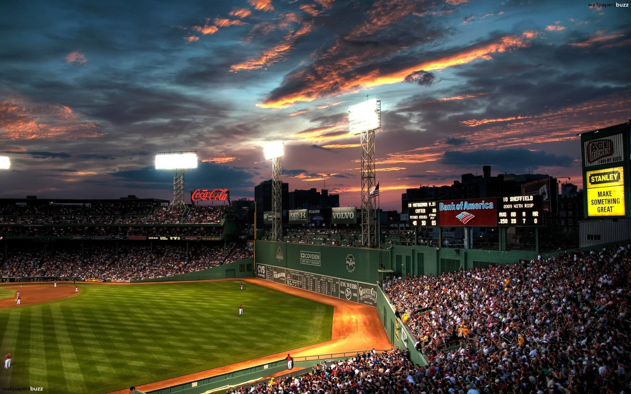 Stadio baseball Fenway Park tramonto, Boston Red Sox, 2560x1600 WQXGA, Desktop