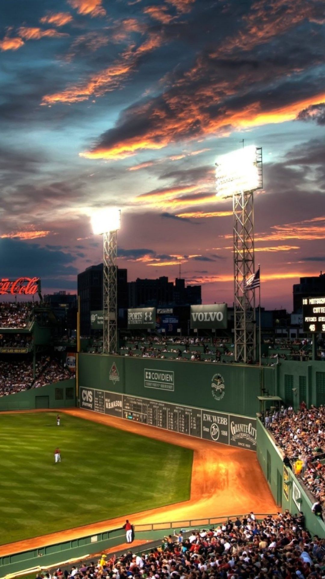Stadio baseball Fenway Park tramonto, Boston Red Sox, 1080x1920 Full HD Verticale, iPhone