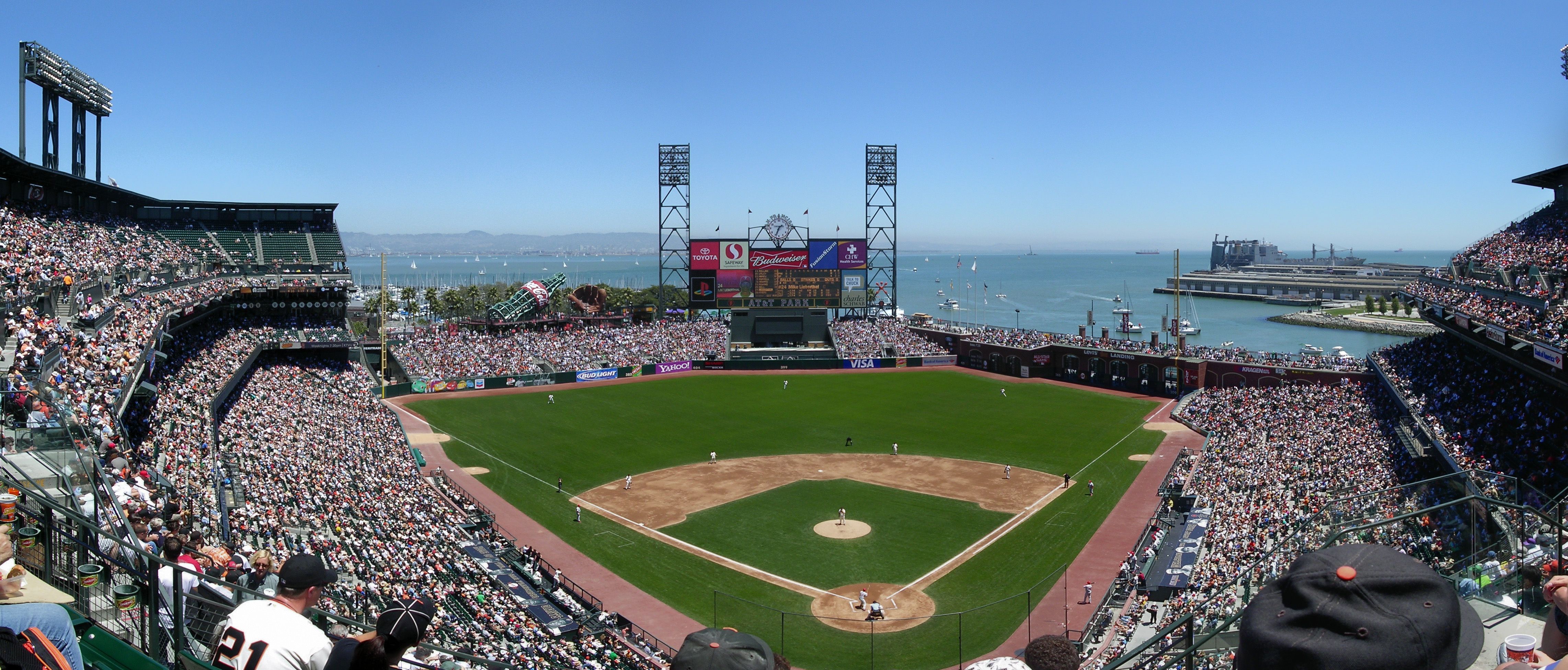 Stadio San Francisco Giants baseball, 4567x1952 Panoramico, Dual Screen