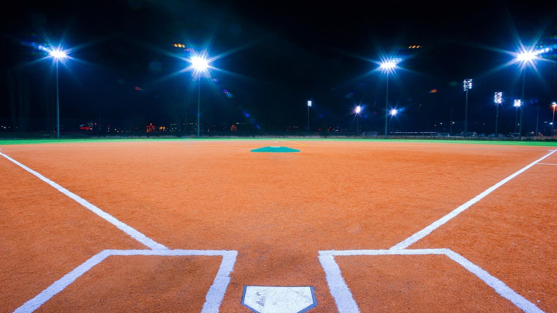 Stadio di baseball notturno illuminato, 1920x1080 1080p, PC Desktop