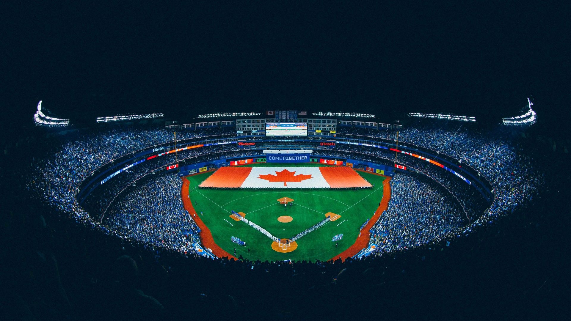 Stadio baseball vista aerea notturna, 1920x1080 Full HD, Desktop