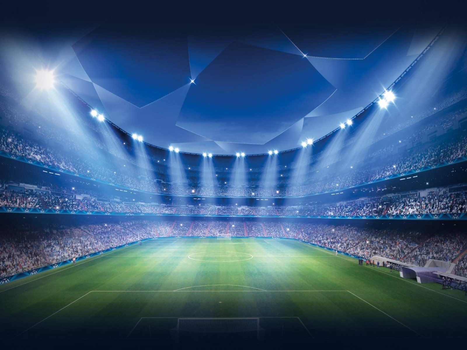 Stadio calcio illuminato notturno, 1600x1200 900p, Desktop