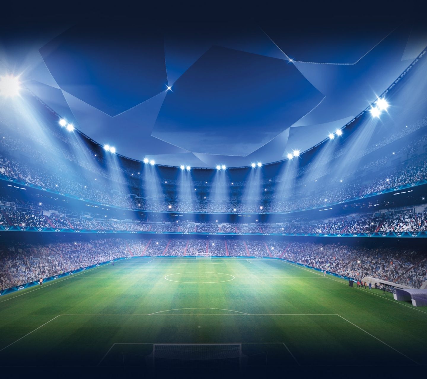 Stadio calcio illuminato notte, 1440x1280 HD, Desktop