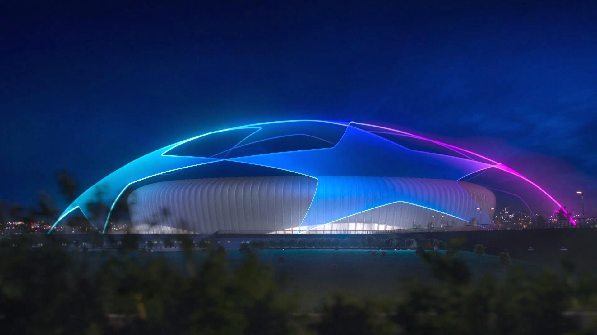 Stadio Champions League illuminato notte, 1920x1080 1080p, Desktop