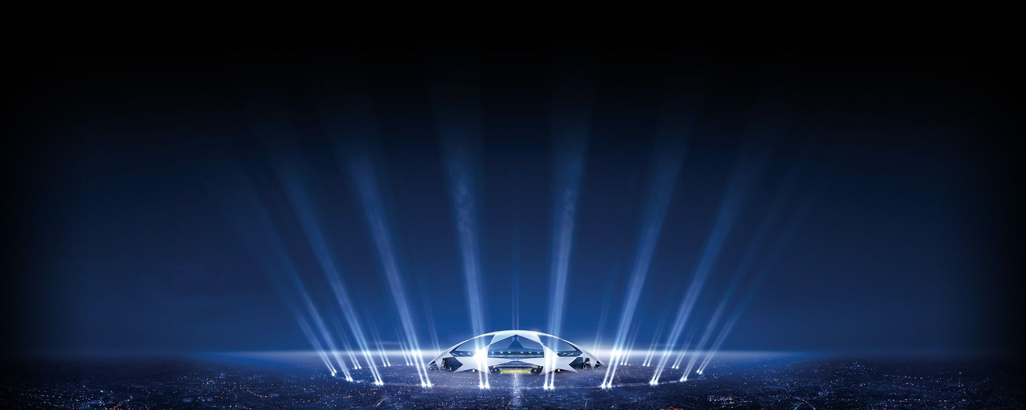 Stadio Champions League con luci, 2000x800 Ultrawide, Dual Monitor
