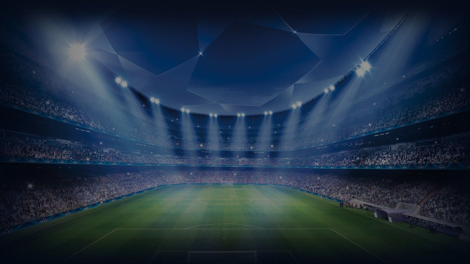 Stadio calcio illuminato notte, 2000x690 Panoramico, Dual Screen