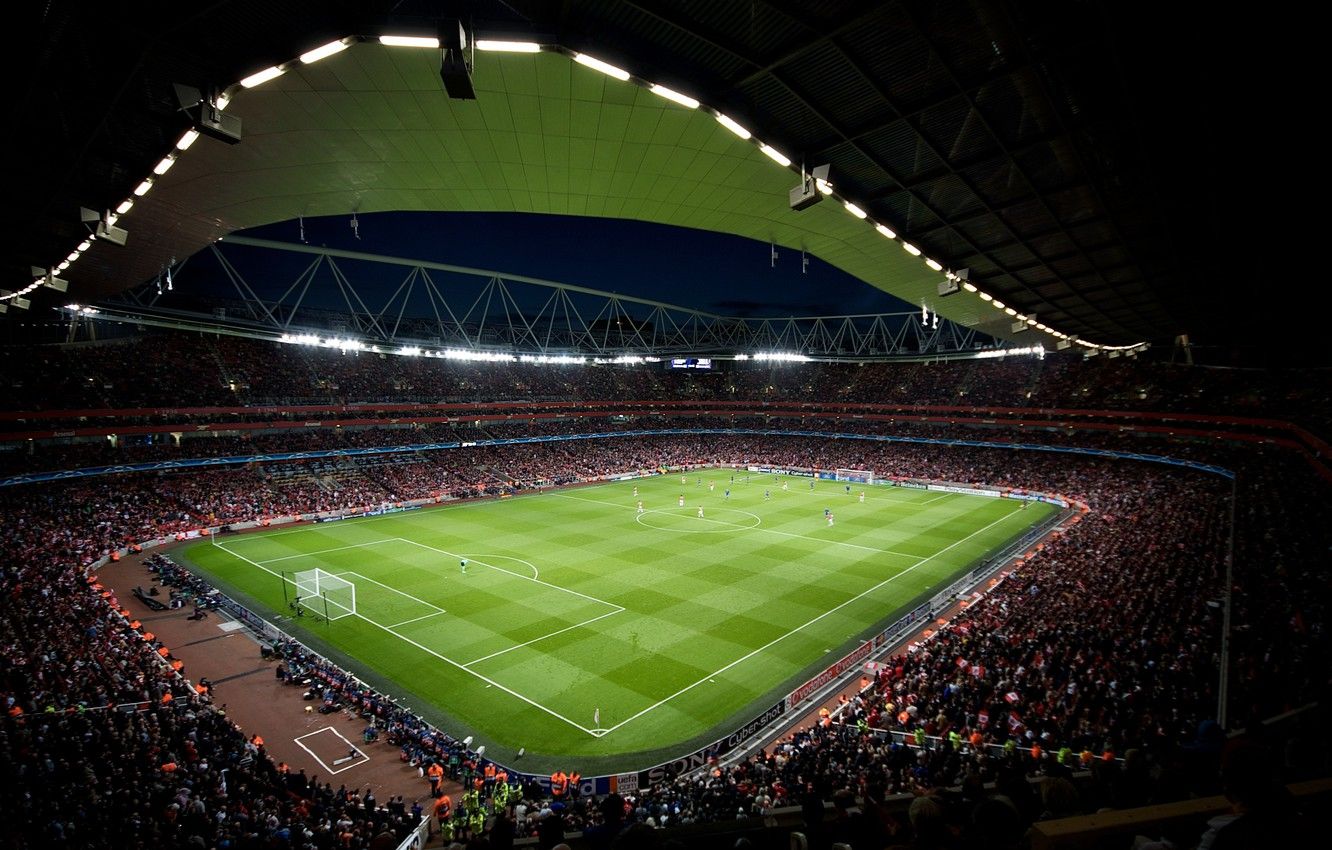 Stadio Emirates Arsenal notturno, Premier League, 1332x850 720p, Laptop