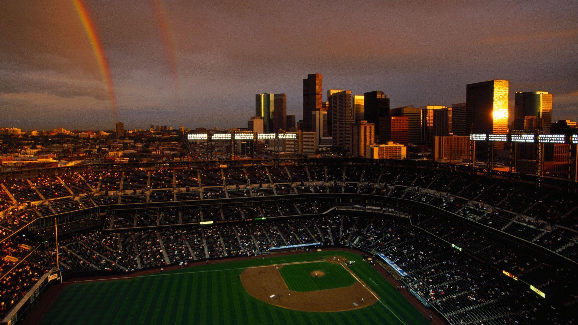 Stadio baseball con arcobaleno, 1920x1080 Full HD, PC Desktop