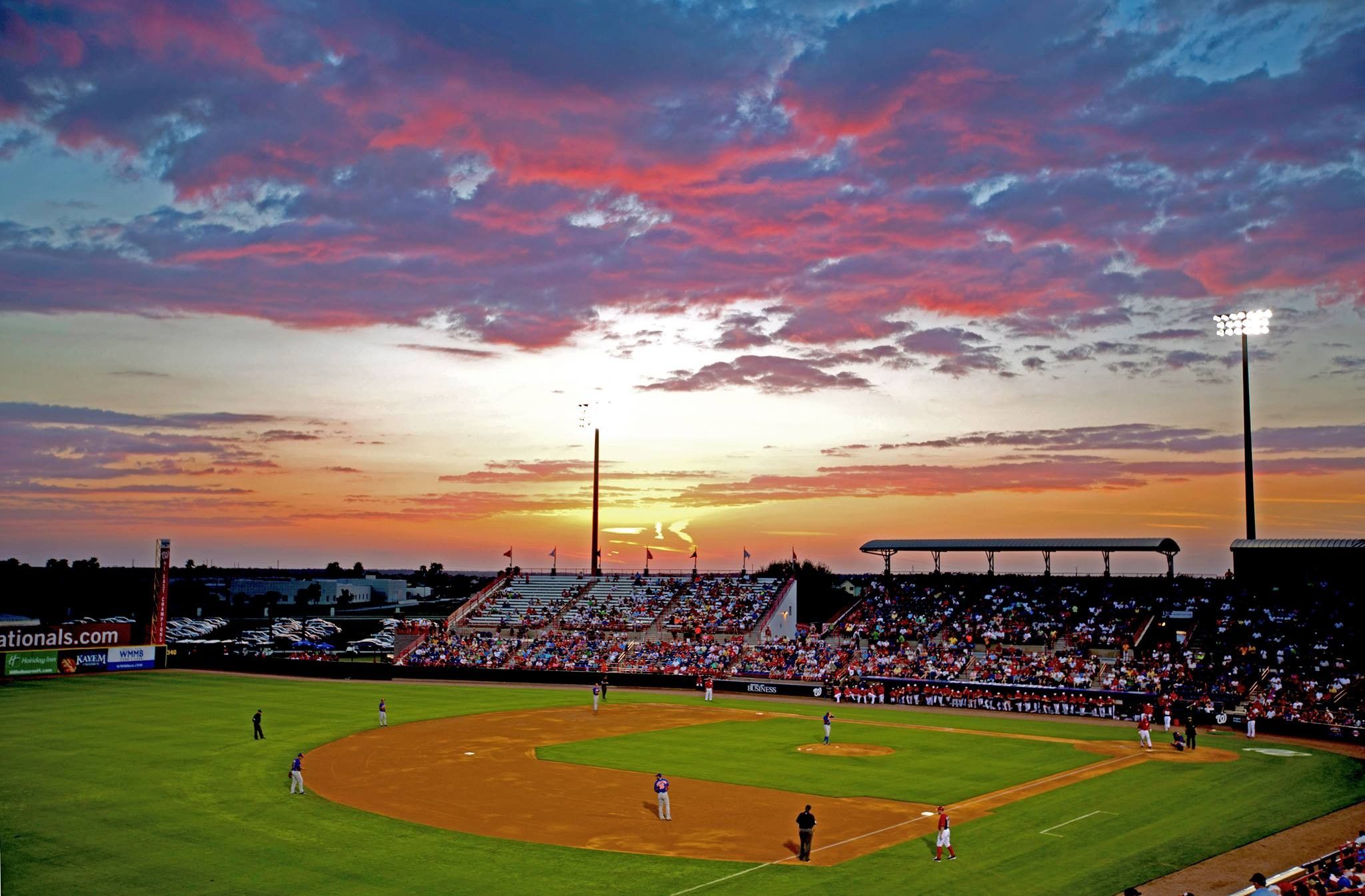 Stadio baseball tramonto nuvole, 2048x1346 Hi-Res, Desktop