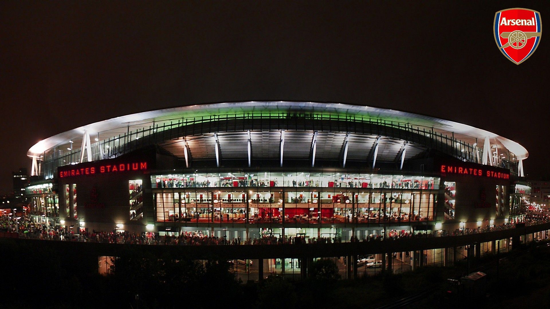Emirates Stadium Arsenal notte, 1243x729 HD, Laptop