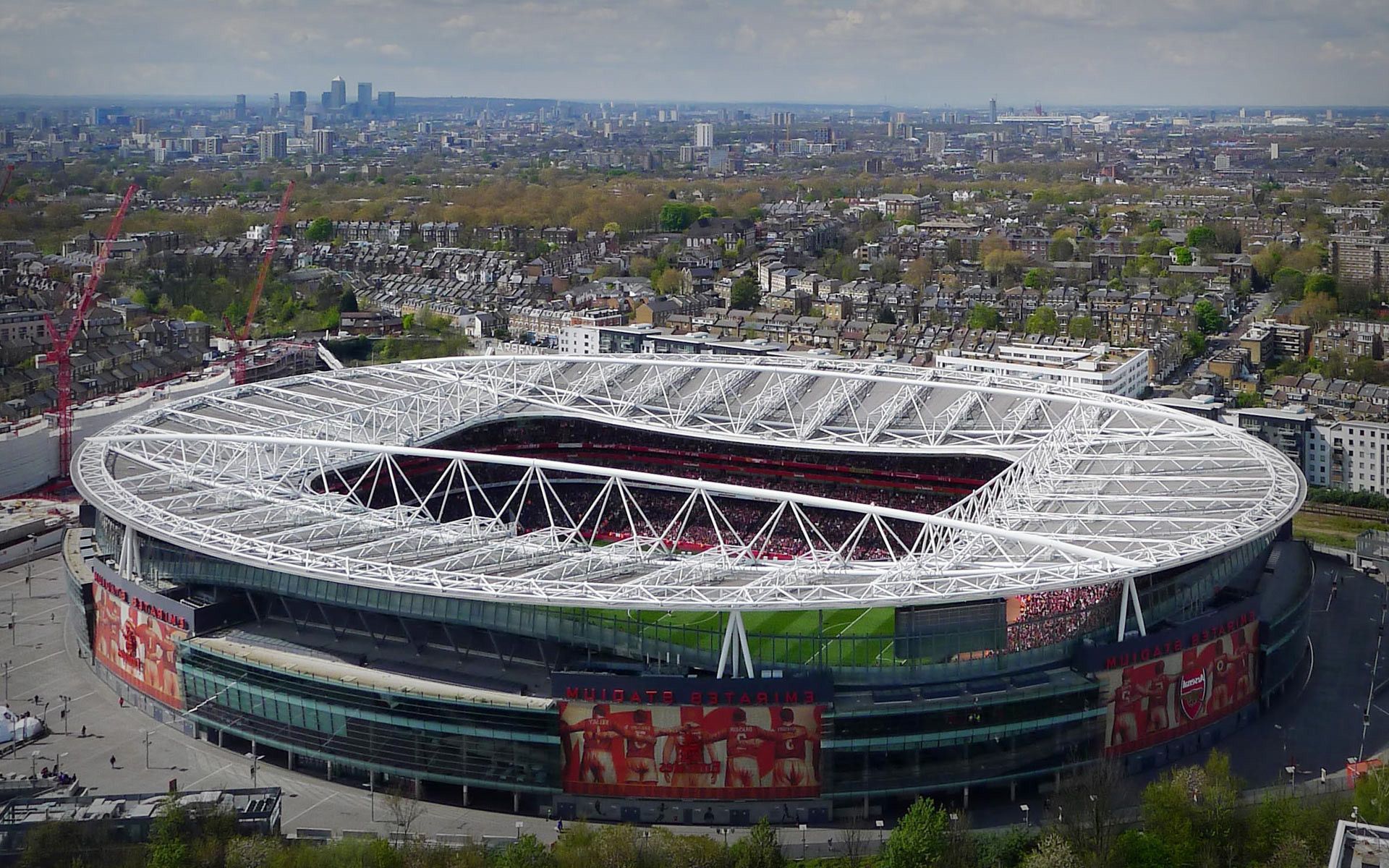 Emirates Stadium Arsenal veduta aerea, Londra, 1920x1200 Full HD+, PC
