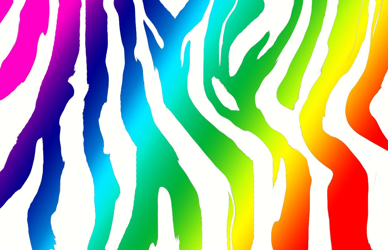 Stampa zebra arcobaleno neon, 1240x800 HD, Laptop