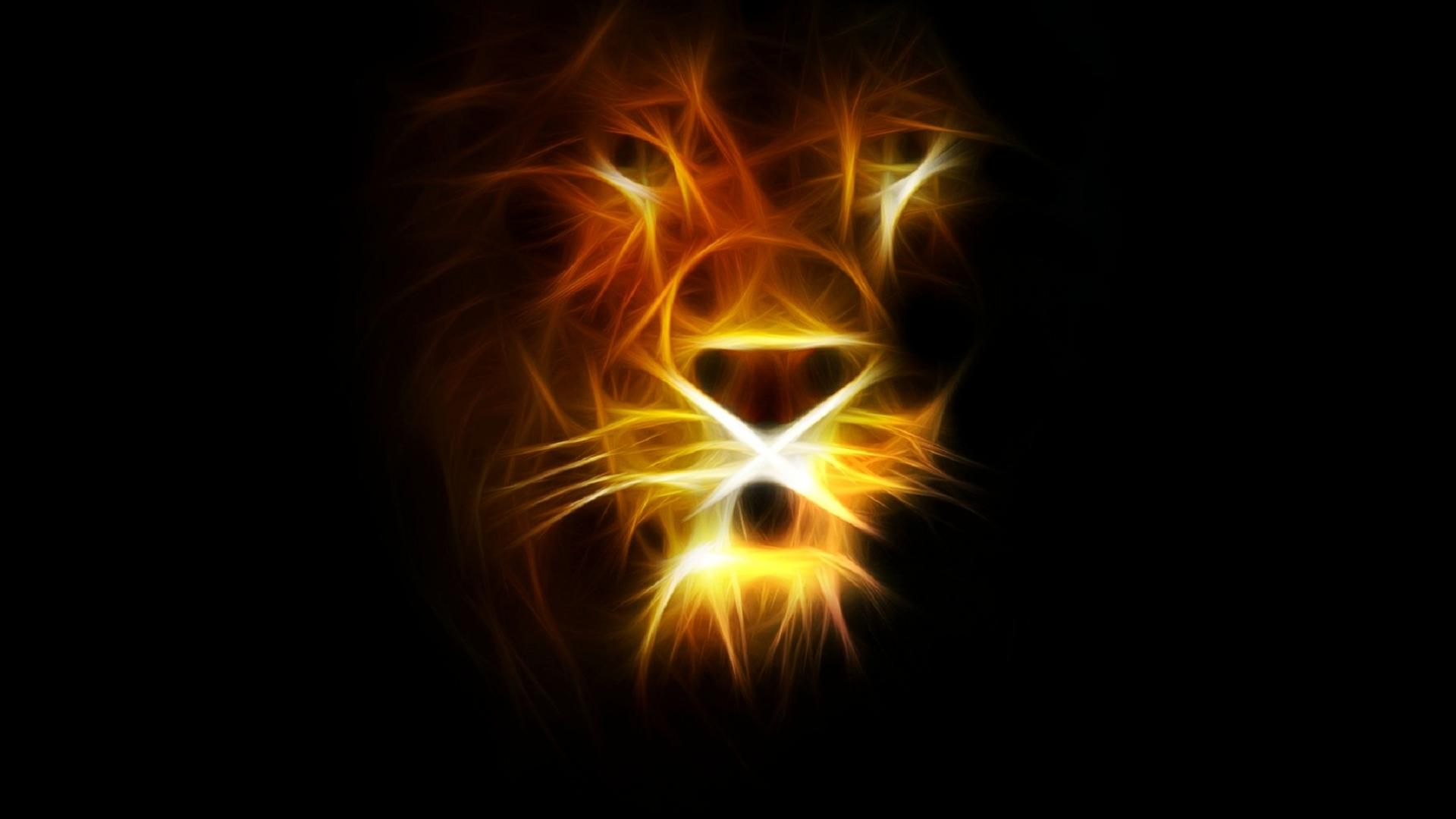 Leone stilizzato luce arancione, 1920x1080 Full HD, Desktop