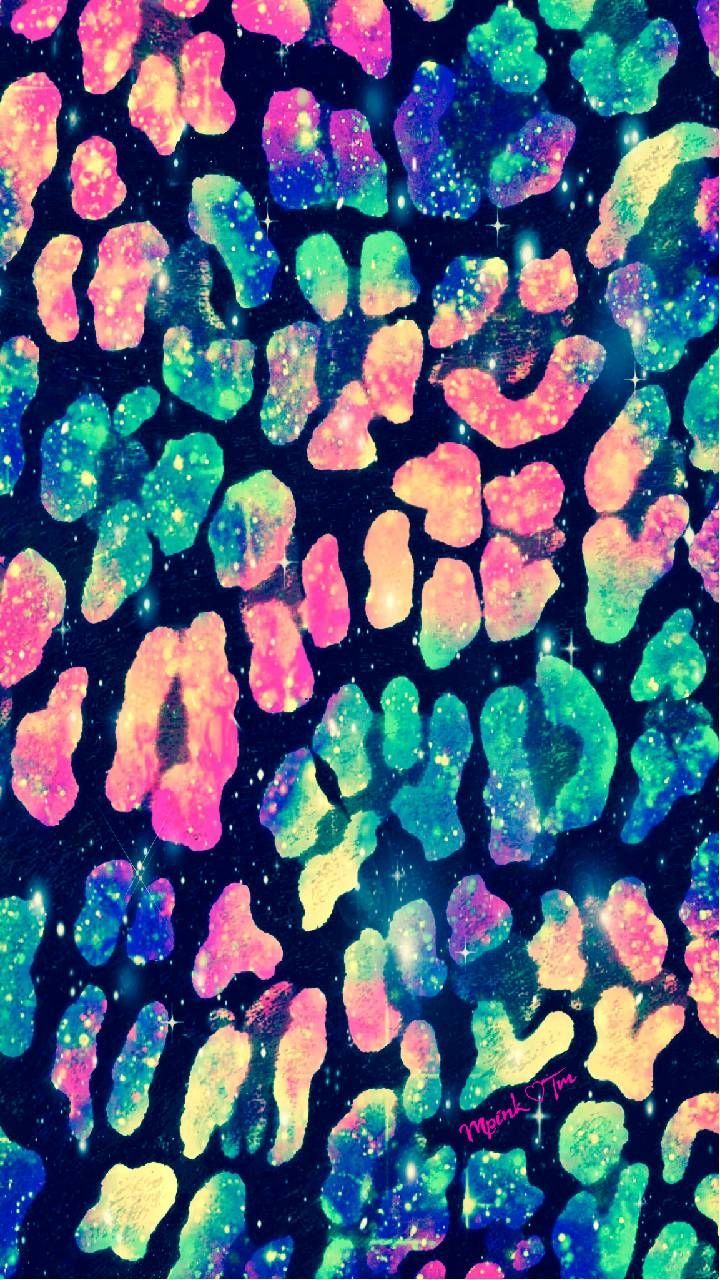 Stampa leopardo neon galassia, 720x1280 Full HD Verticale, Smartphone