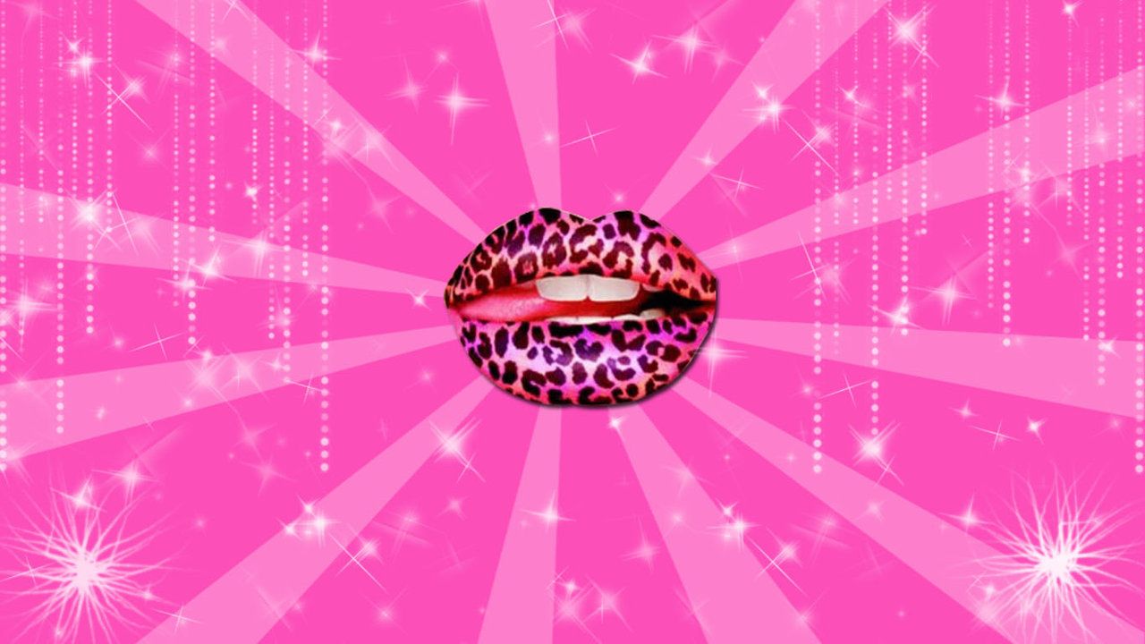 Labbra leopardate rosa brillantini, 1280x720 HD, PC Desktop