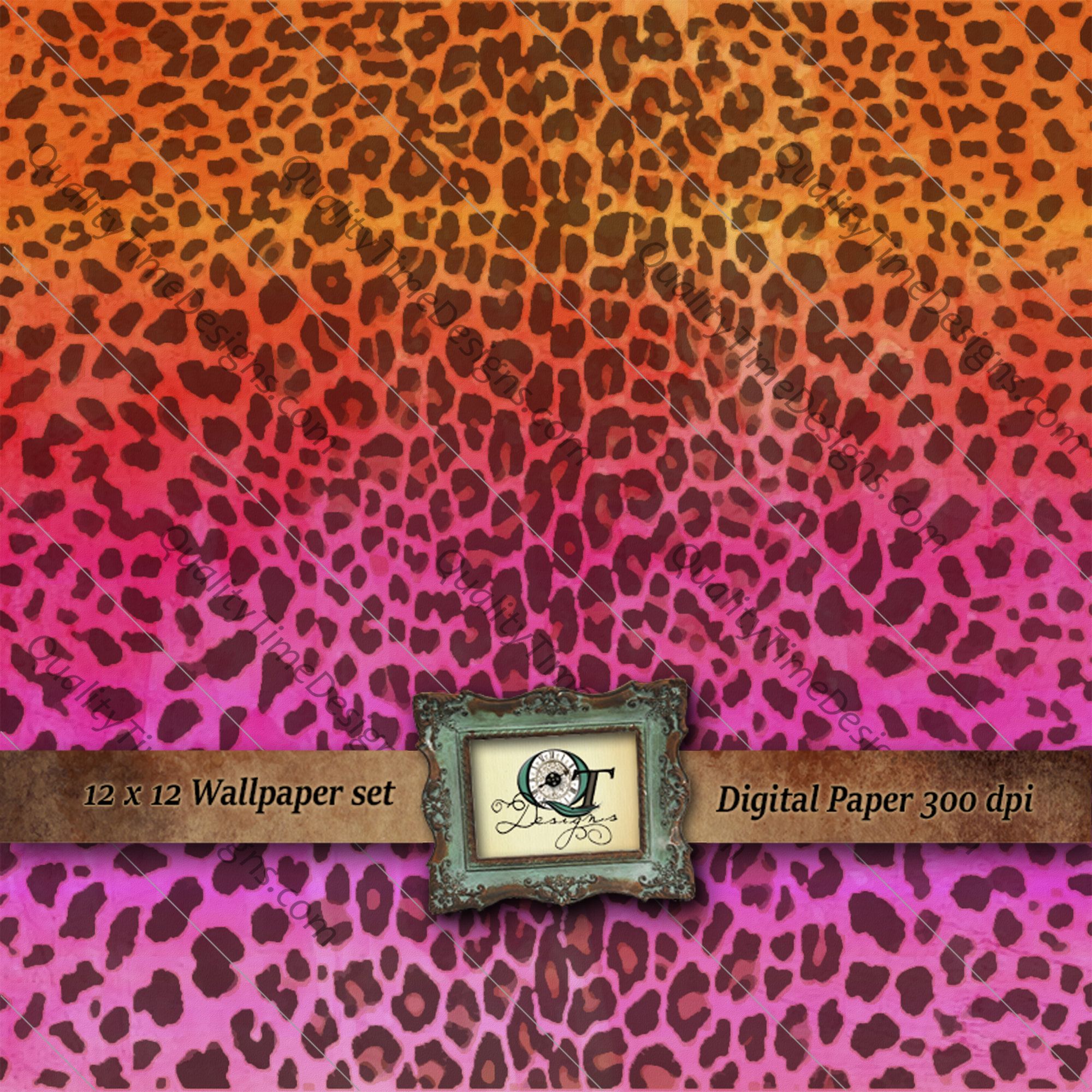 Stampa leopardata rosa arancio, 2000x2000 alta risoluzione, Desktop