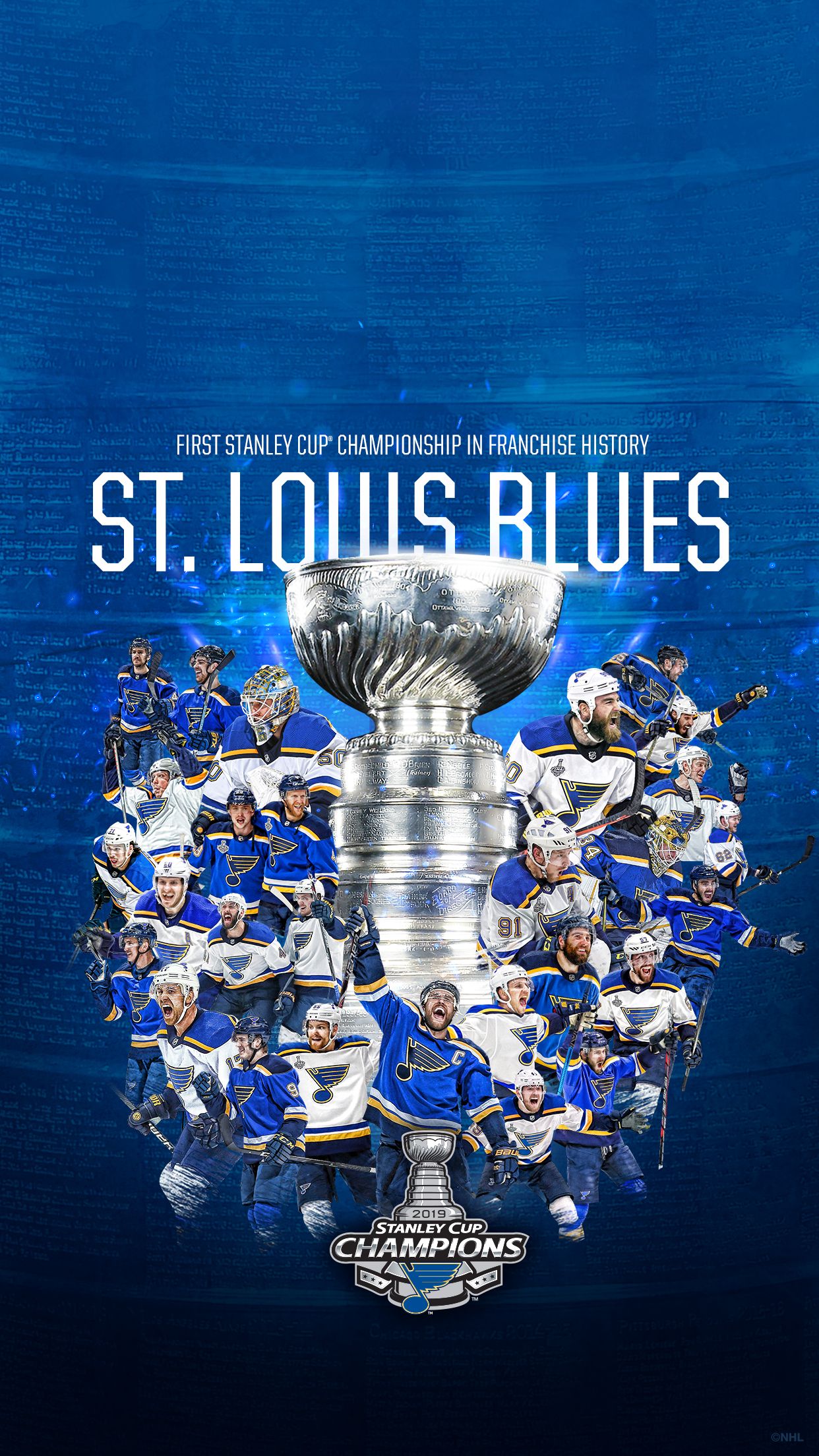 Logo St. Louis Blues, blu e oro, 675x1200 Verticale, iPhone Air