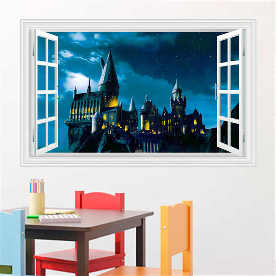 Finestra 3D castello Hogwarts, 960x960 HD, Desktop