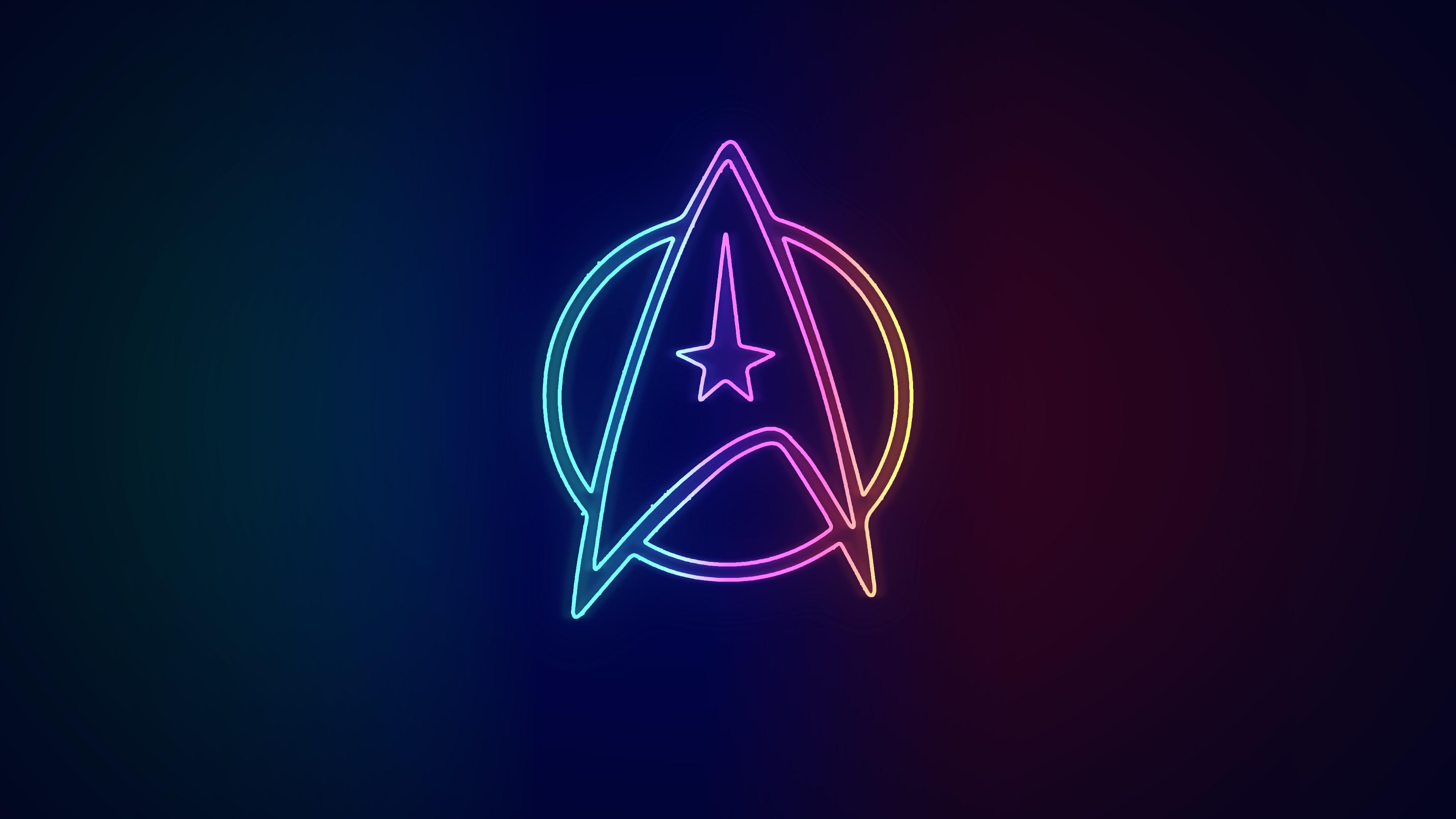 Logo Star Trek neon colorato, 3840x2160 4K Ultra HD, Monitor 4K