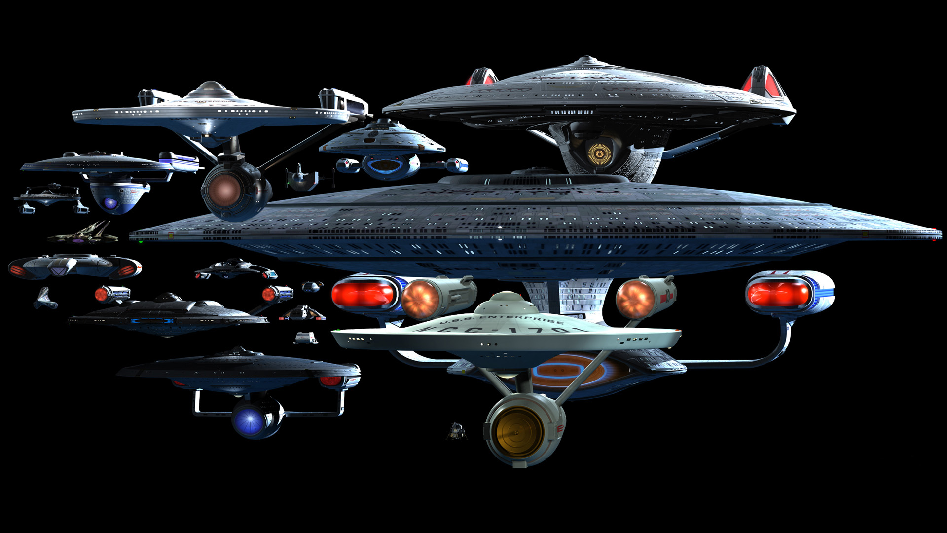 Astronavi Enterprise flotta spaziale, 1920x1080 Full HD, PC Desktop