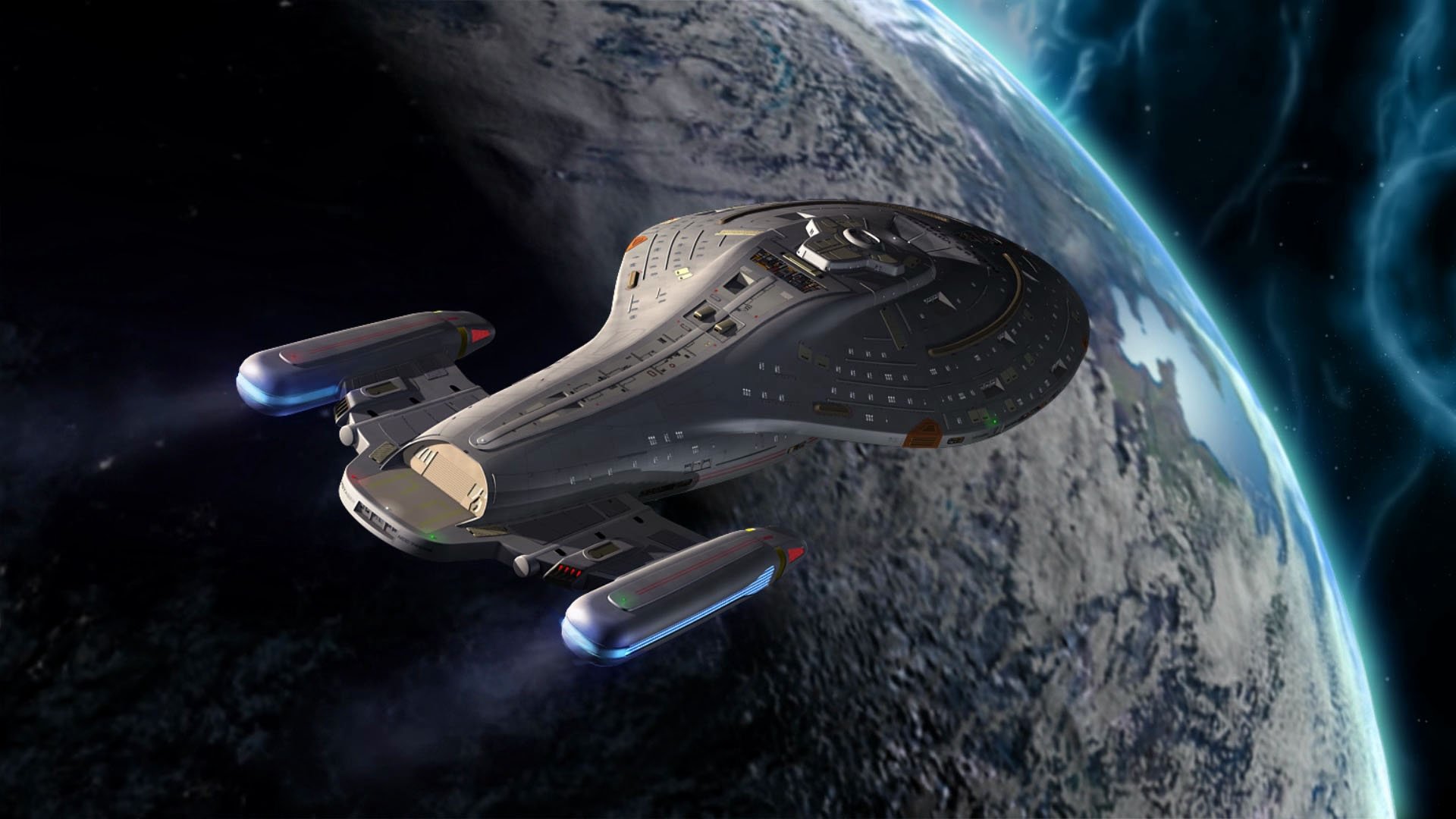 Astronave Star Trek orbita pianeta, 1920x1080 1080p, PC