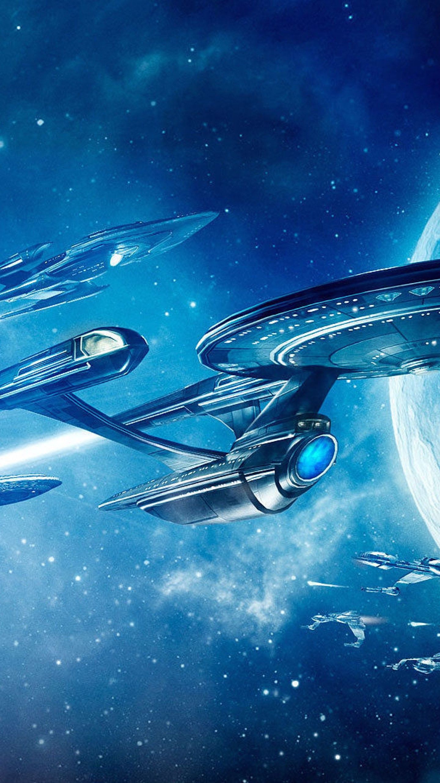 Astronave Enterprise Star Trek spazio, 1440x2560 Verticale, Telefono