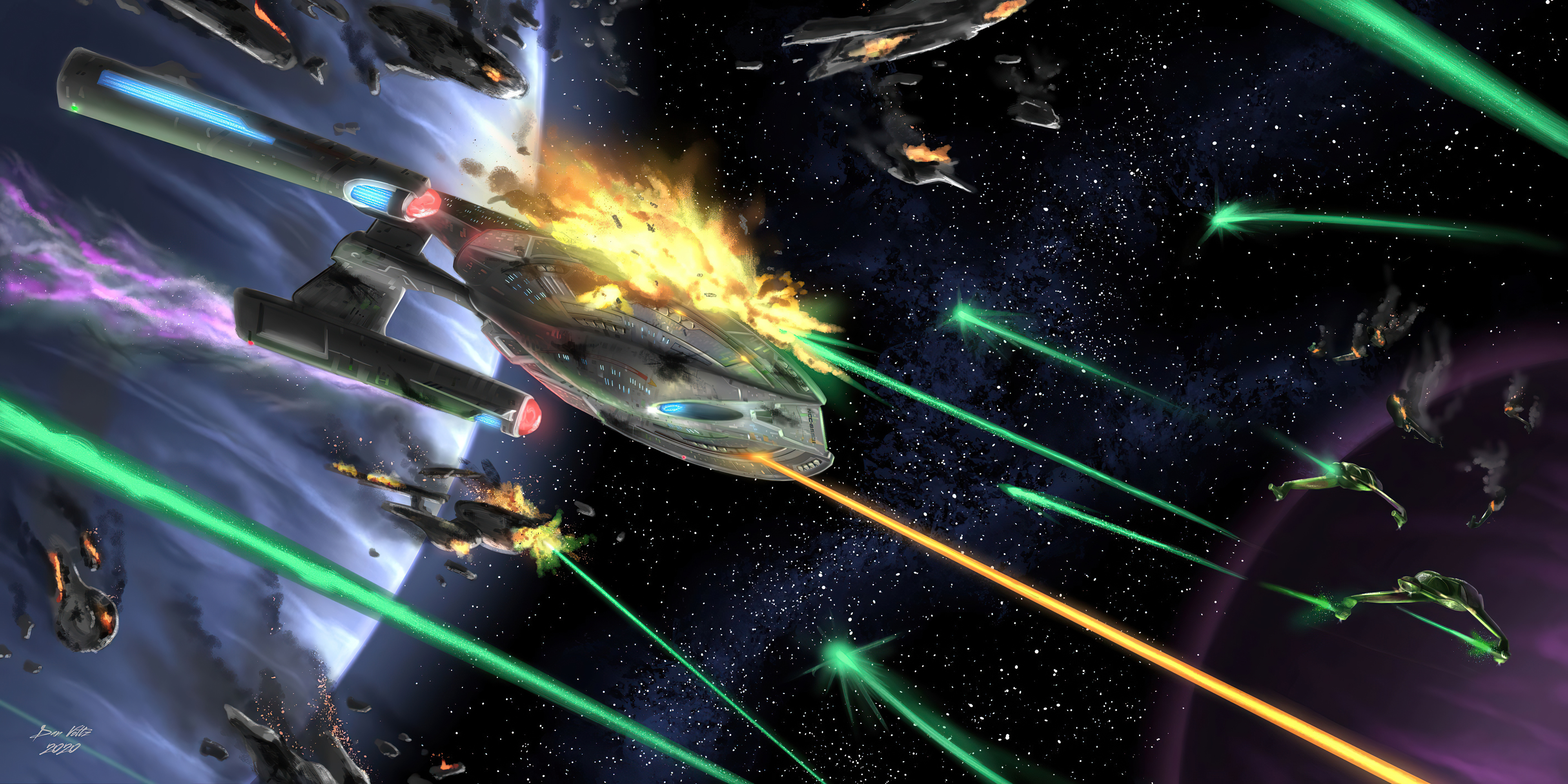 Battaglia navi spaziali Star Trek, 3840x1920 4K, Desktop 4K