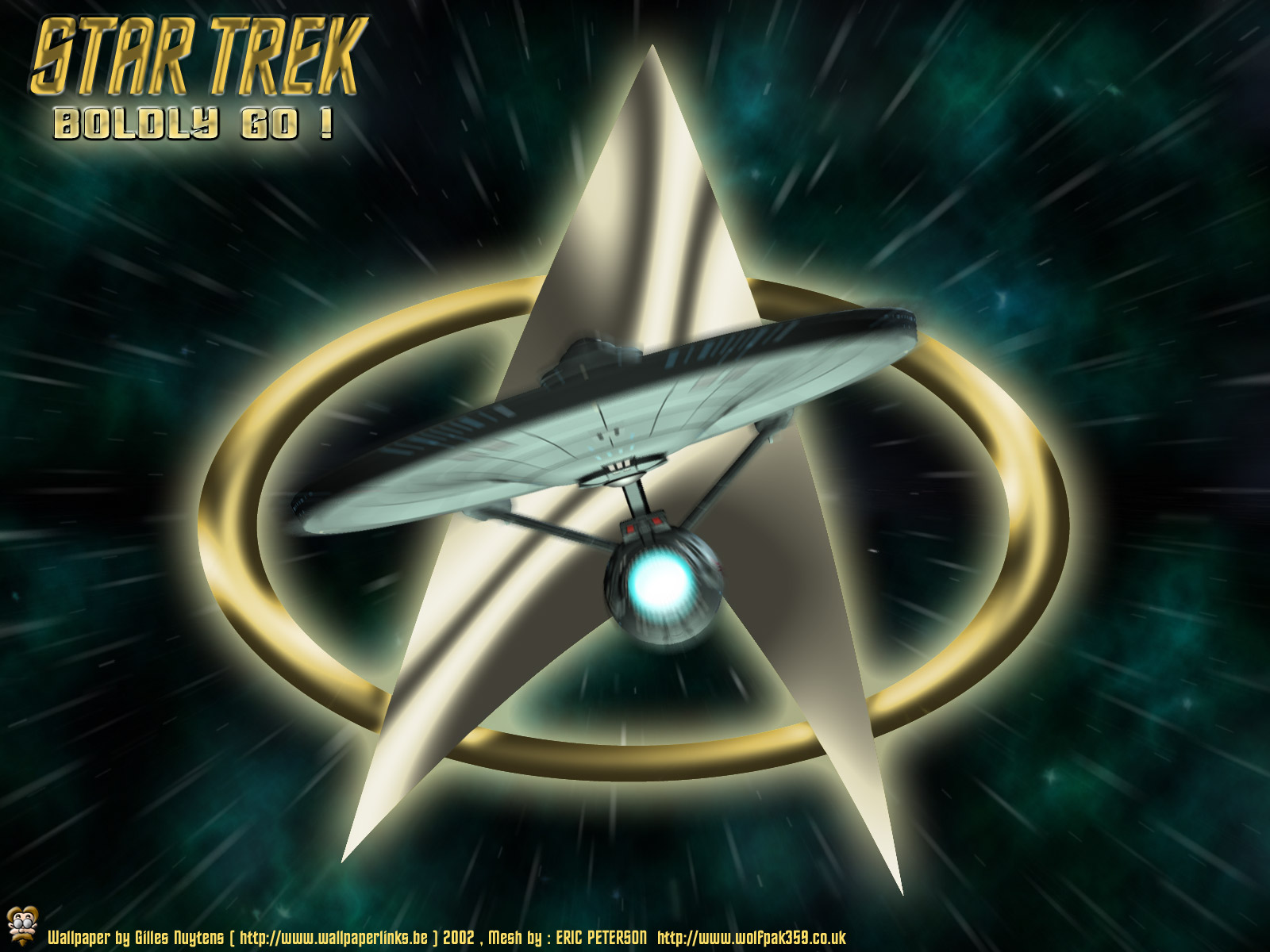 Astronave Star Trek logo dorato, 1600x1200 900p, Laptop