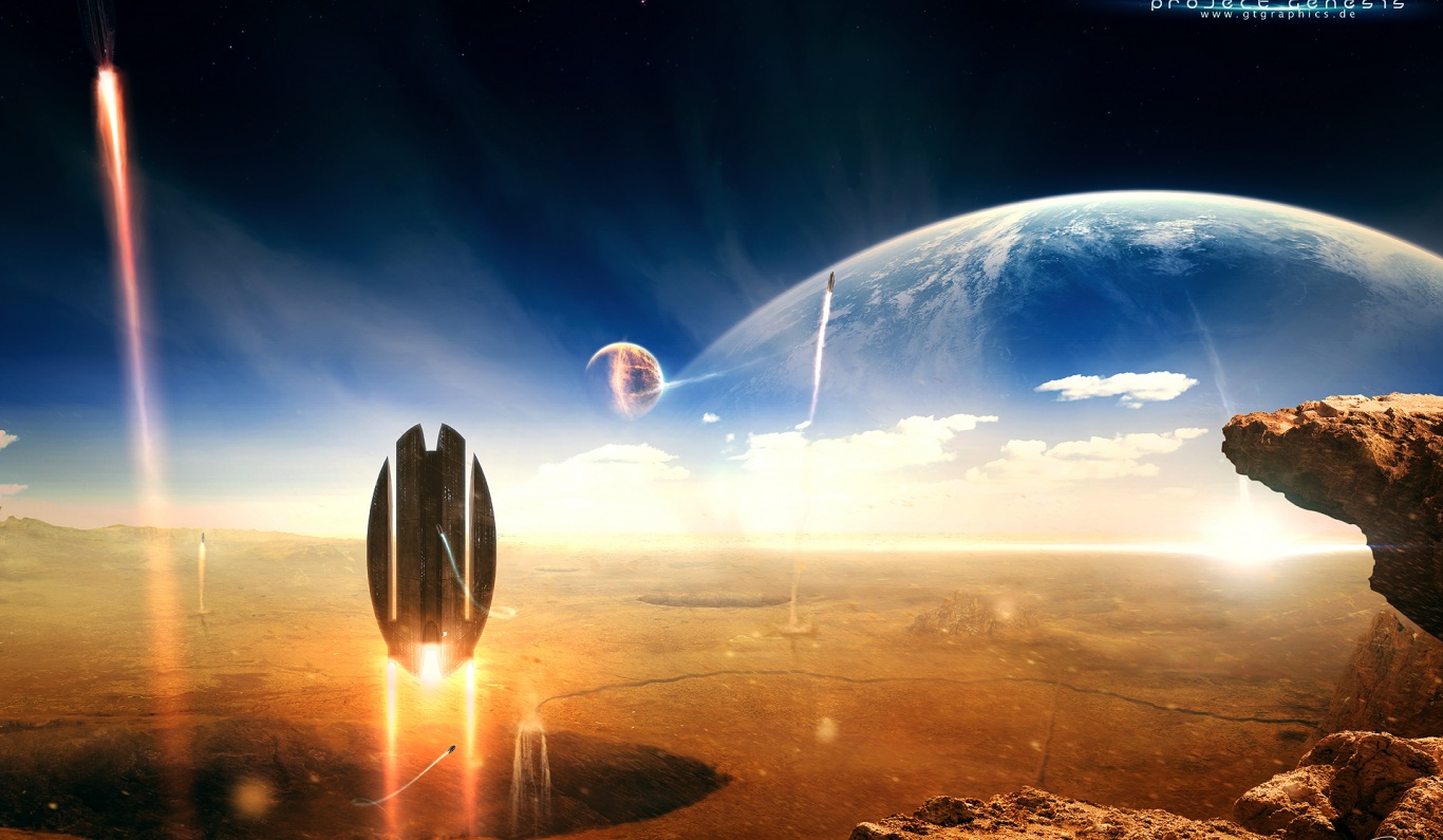 Astronave e pianeta Star Trek, 1366x795 720p, PC