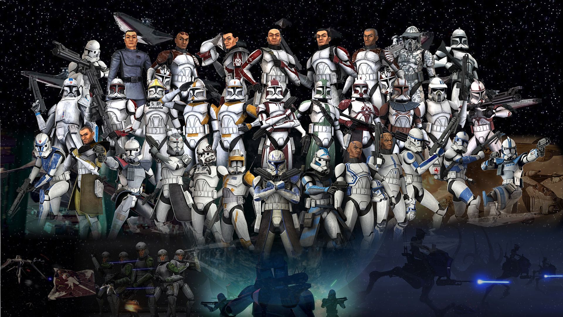 Cloni Star Wars gruppo, 1920x1080 Full HD, PC