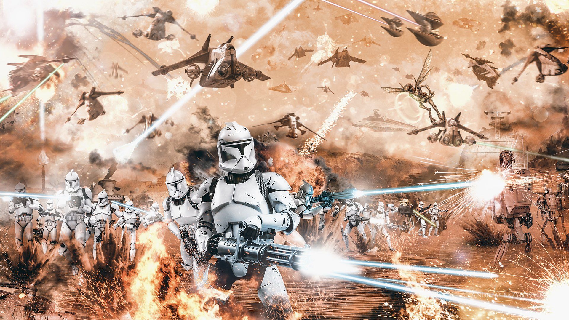 Clone Trooper battaglia Star Wars, saga fantascientifica, 1920x1080 Full HD, Desktop