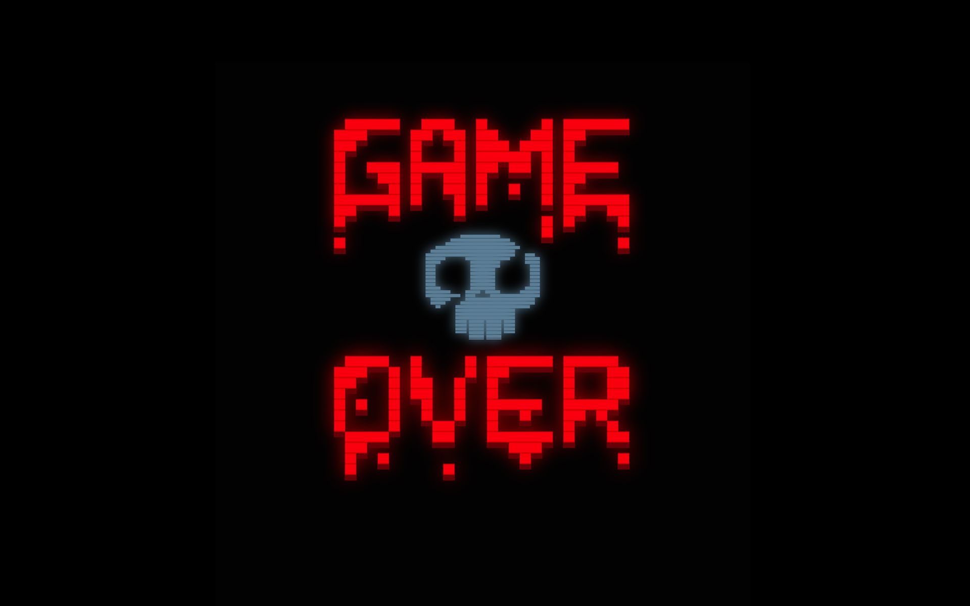 Teschio pixel Game Over neon, 1920x1200 Full HD+, PC