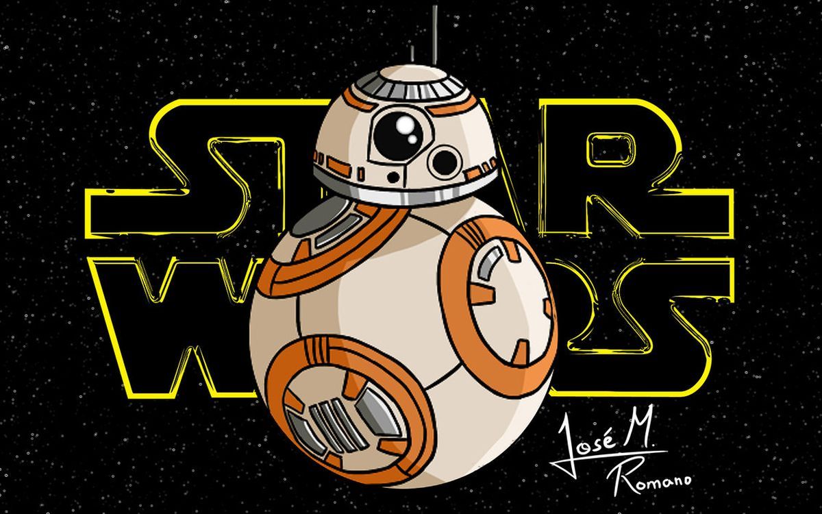 BB-8 droide Star Wars logo, 1200x750 HD, Desktop
