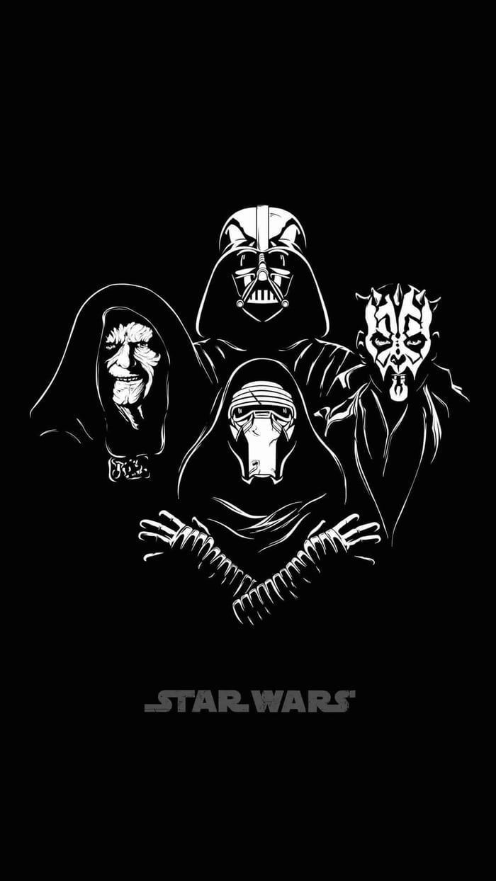 Villains Star Wars bianco nero, 700x1244 Verticale, Mobile