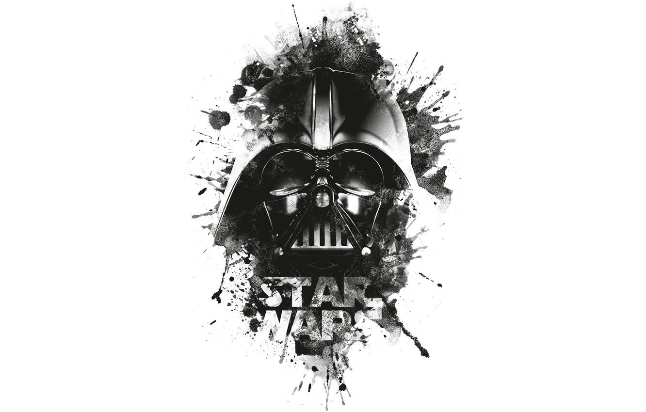 Darth Vader schizzi bianco nero, 1332x850 HD, Desktop
