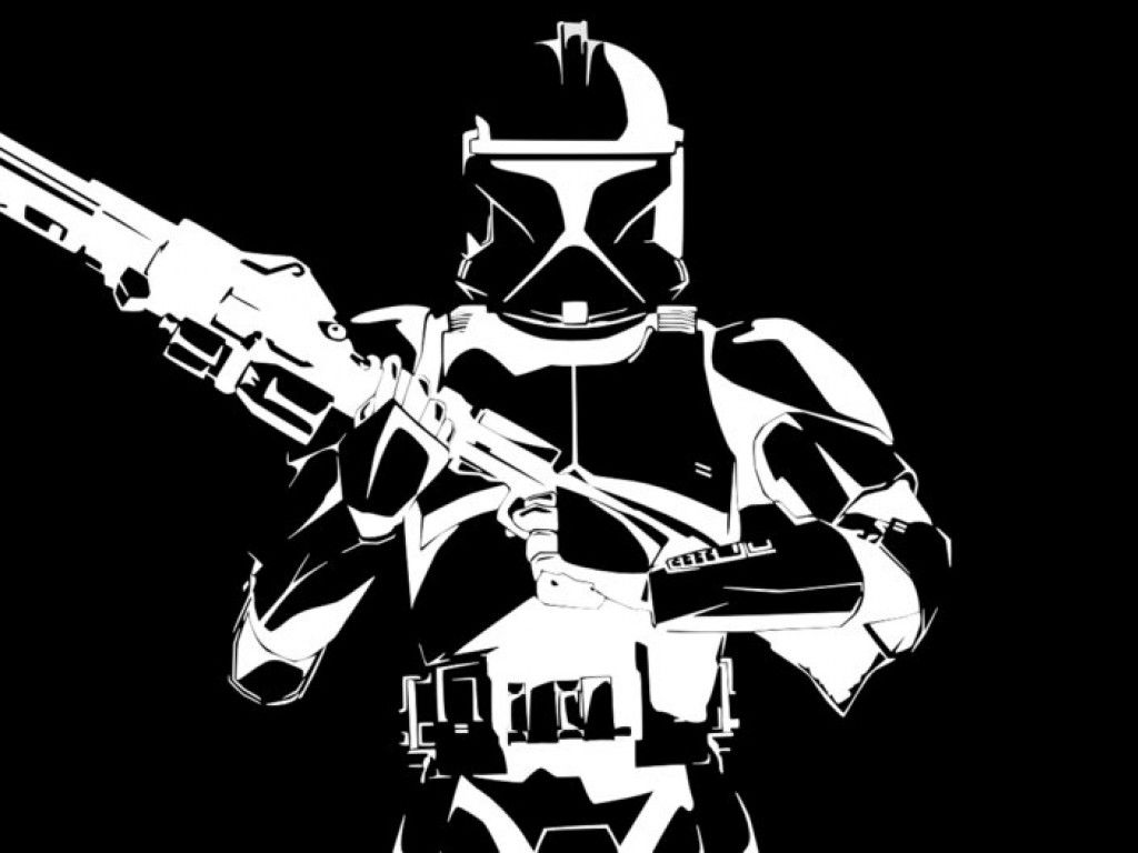 Clone trooper bianco e nero, 1024x768 HD, Desktop