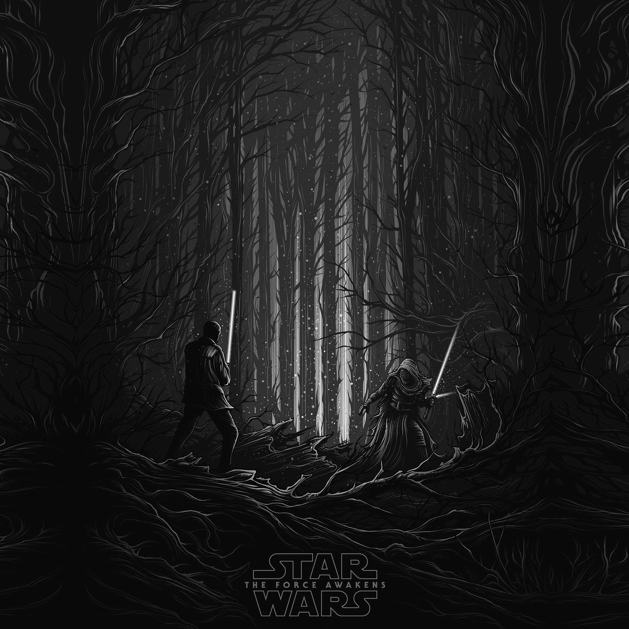 Star Wars duello nella foresta, 2048x2048 alta risoluzione, PC Desktop