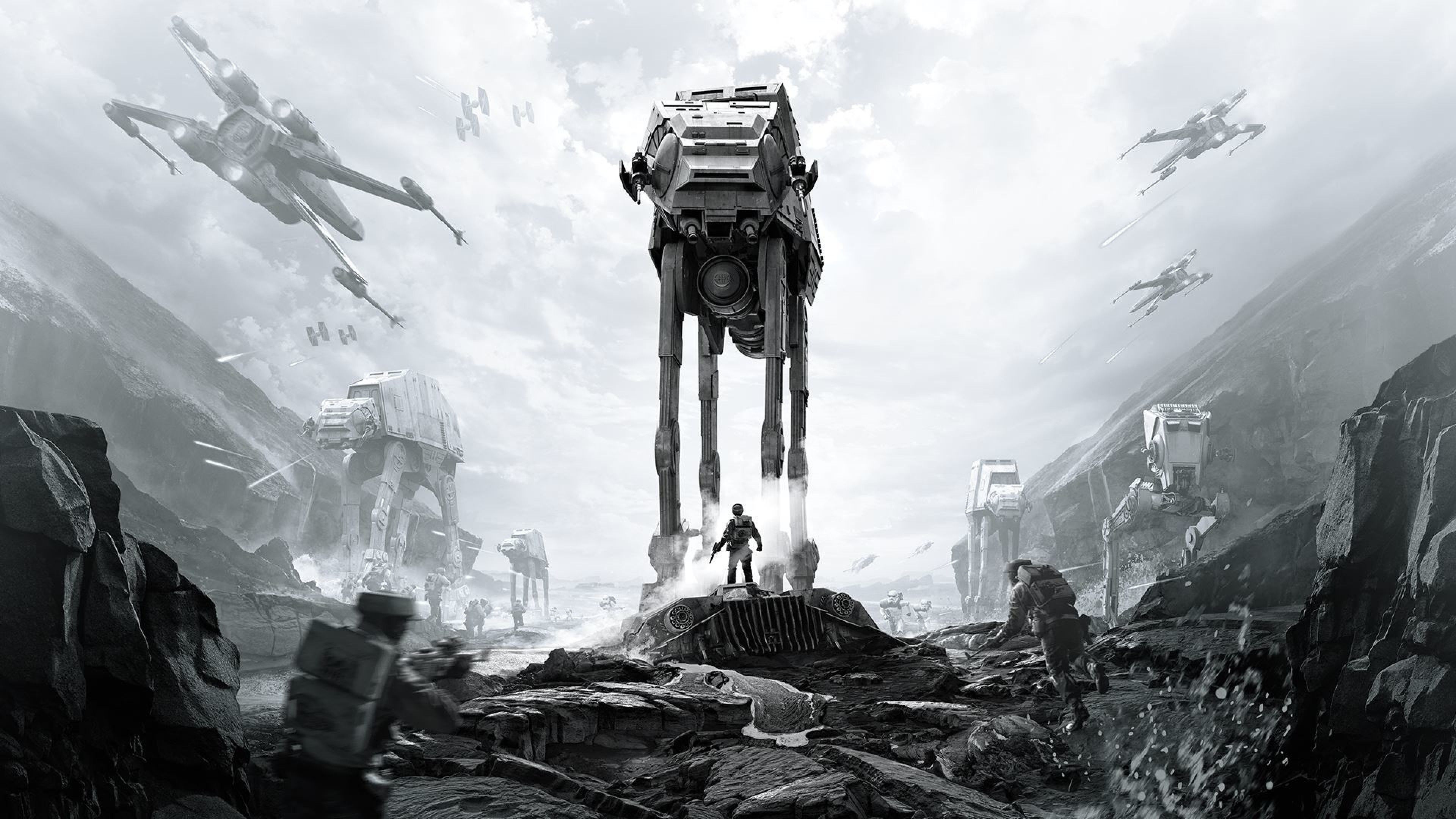 AT-AT Star Wars battaglia, 3840x2160 Ultra HD, 4K TV
