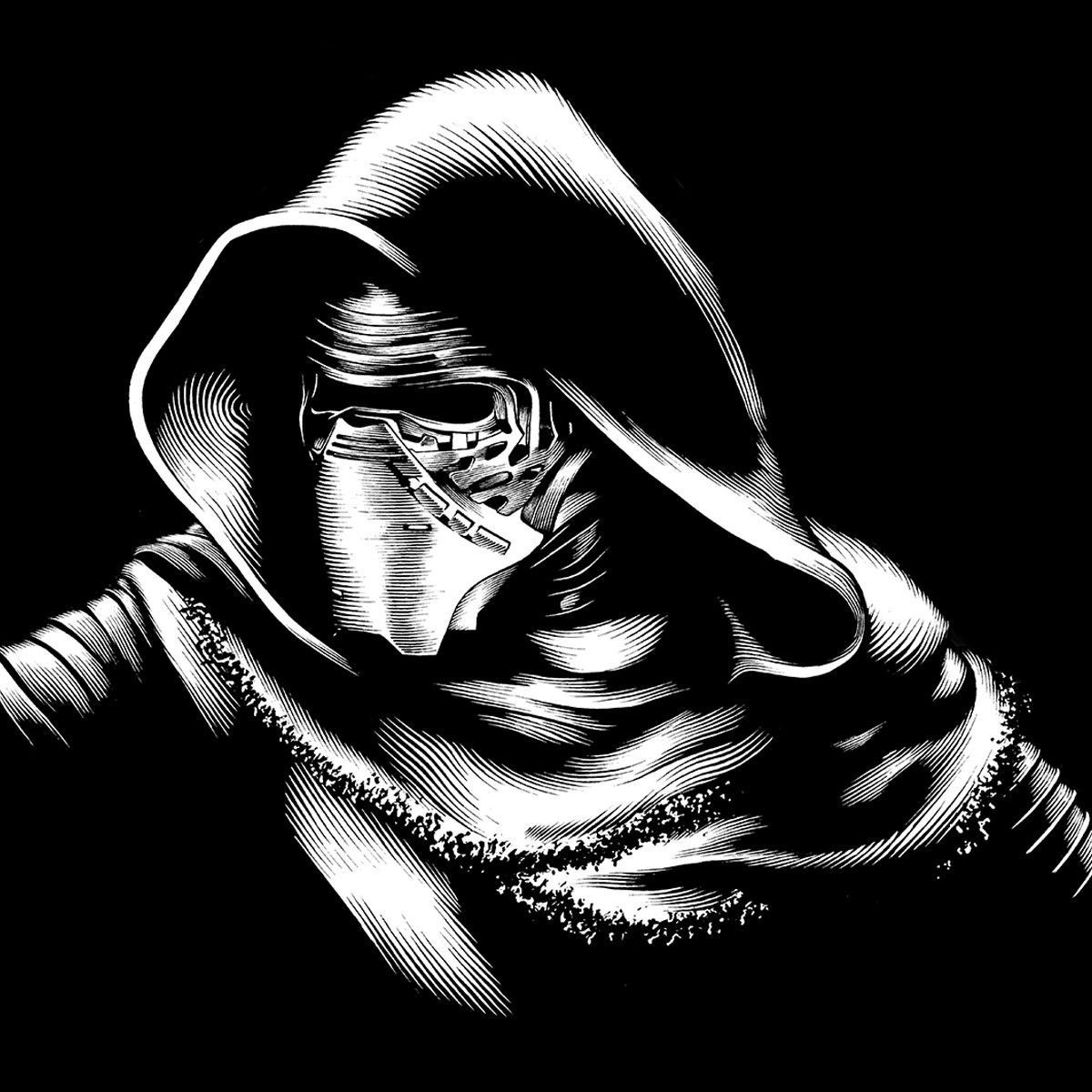 Kylo Ren maschera bianco nero, 1200x1200 HD, Laptop