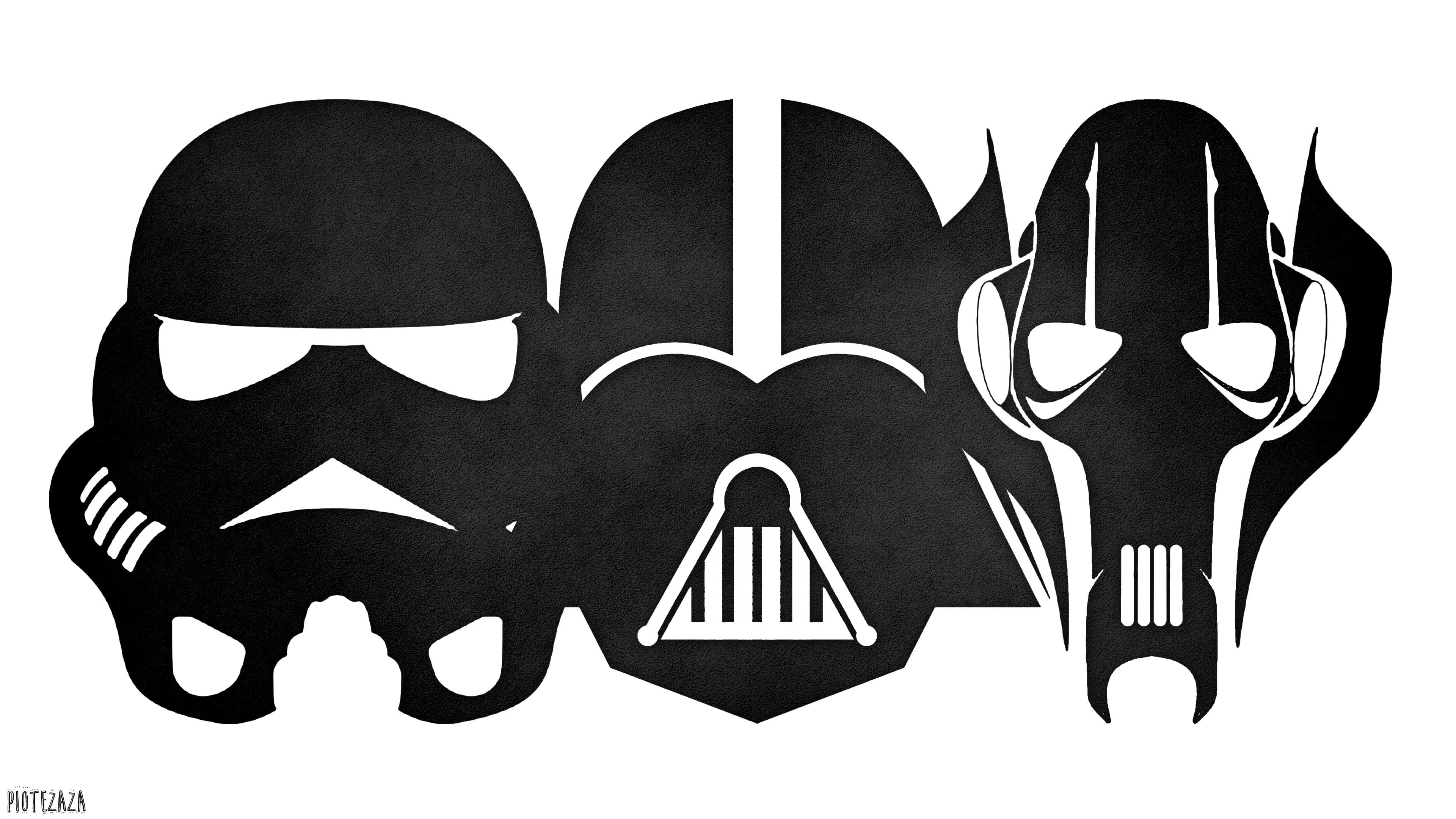 Silhouette caschi Star Wars neri, 3840x2160 Ultra HD, 4K TV